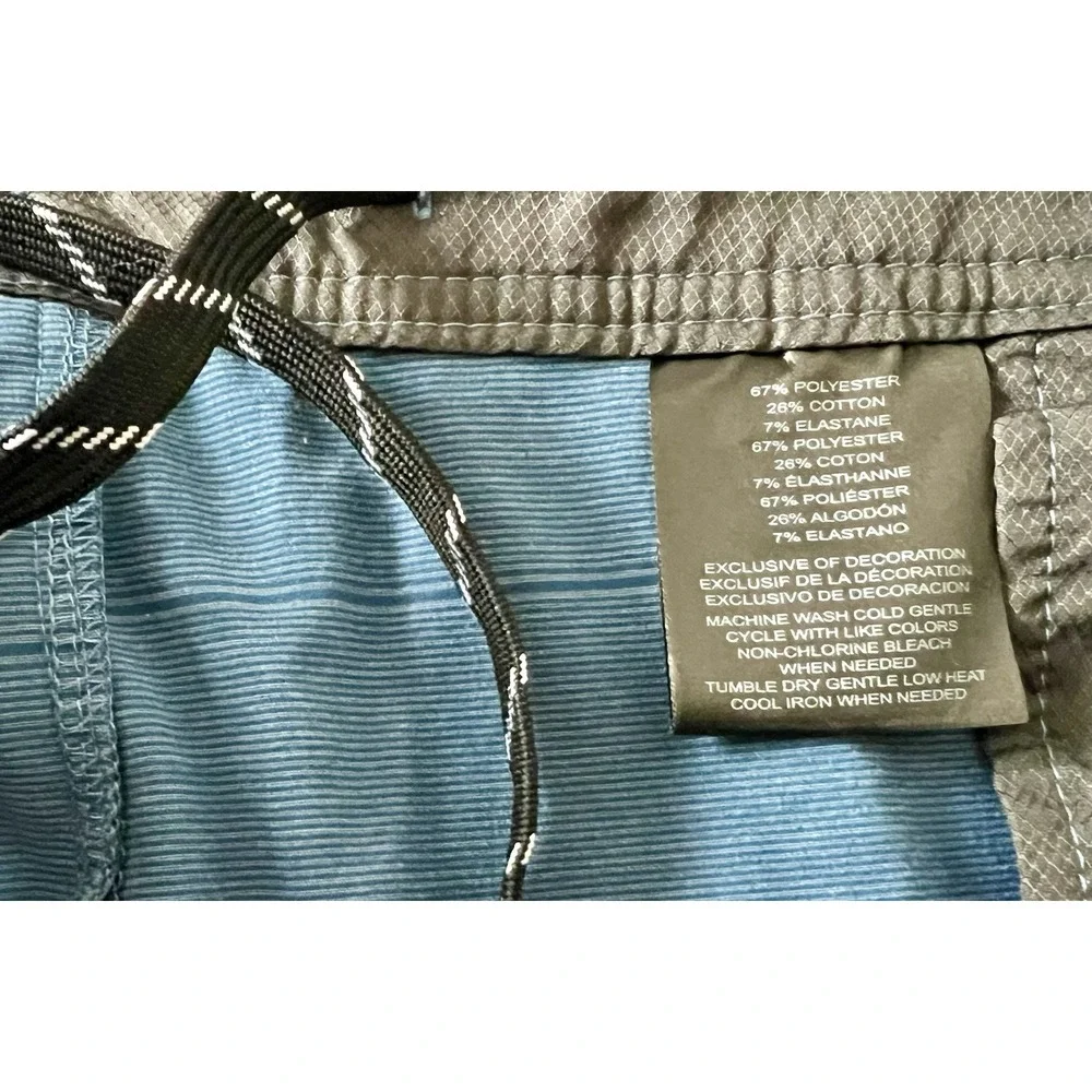 Hang Ten Mens Blue Striped Hybrid Boardwalk Shorts Size 40 Stretch‎ Quick Dry